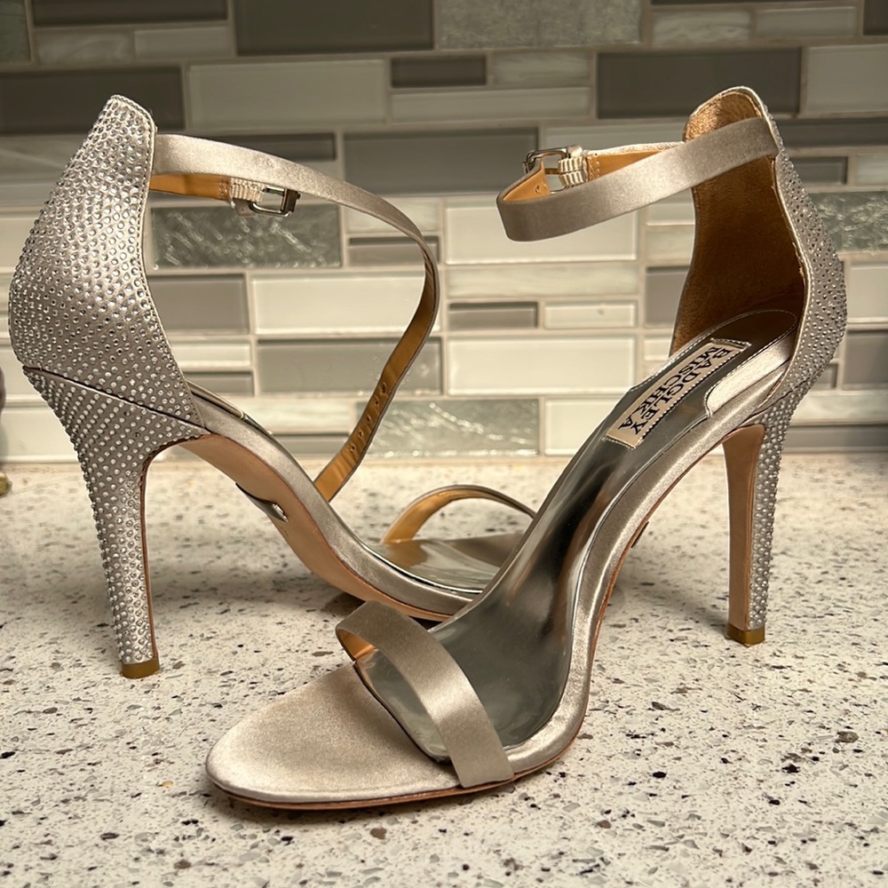 Badgley Mischka Silver Heels